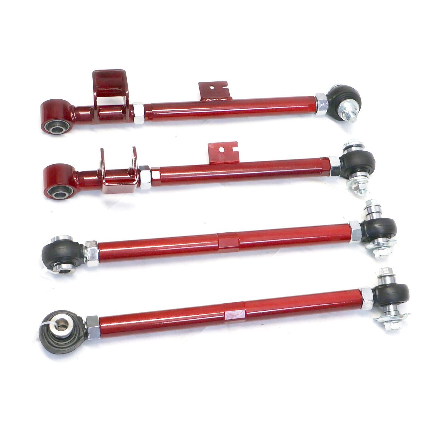 Godspeed 4pc Complete Rear Lateral Link Arm for Subaru Impreza WRX 98-07 Red