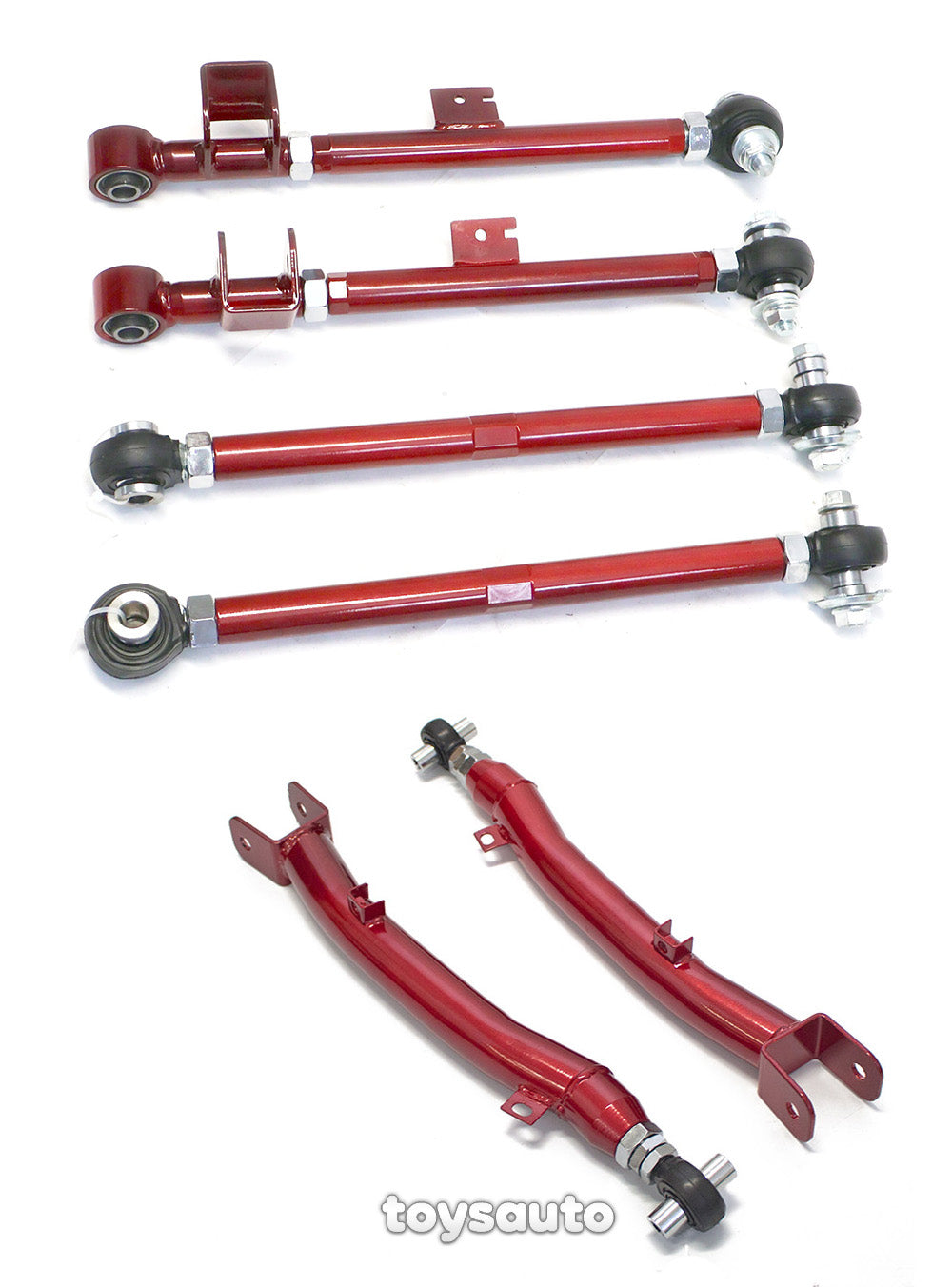 Godspeed 6pc Rear Lateral Link +Trailing Arm for Subaru Impreza WRX RS 02-07 Red