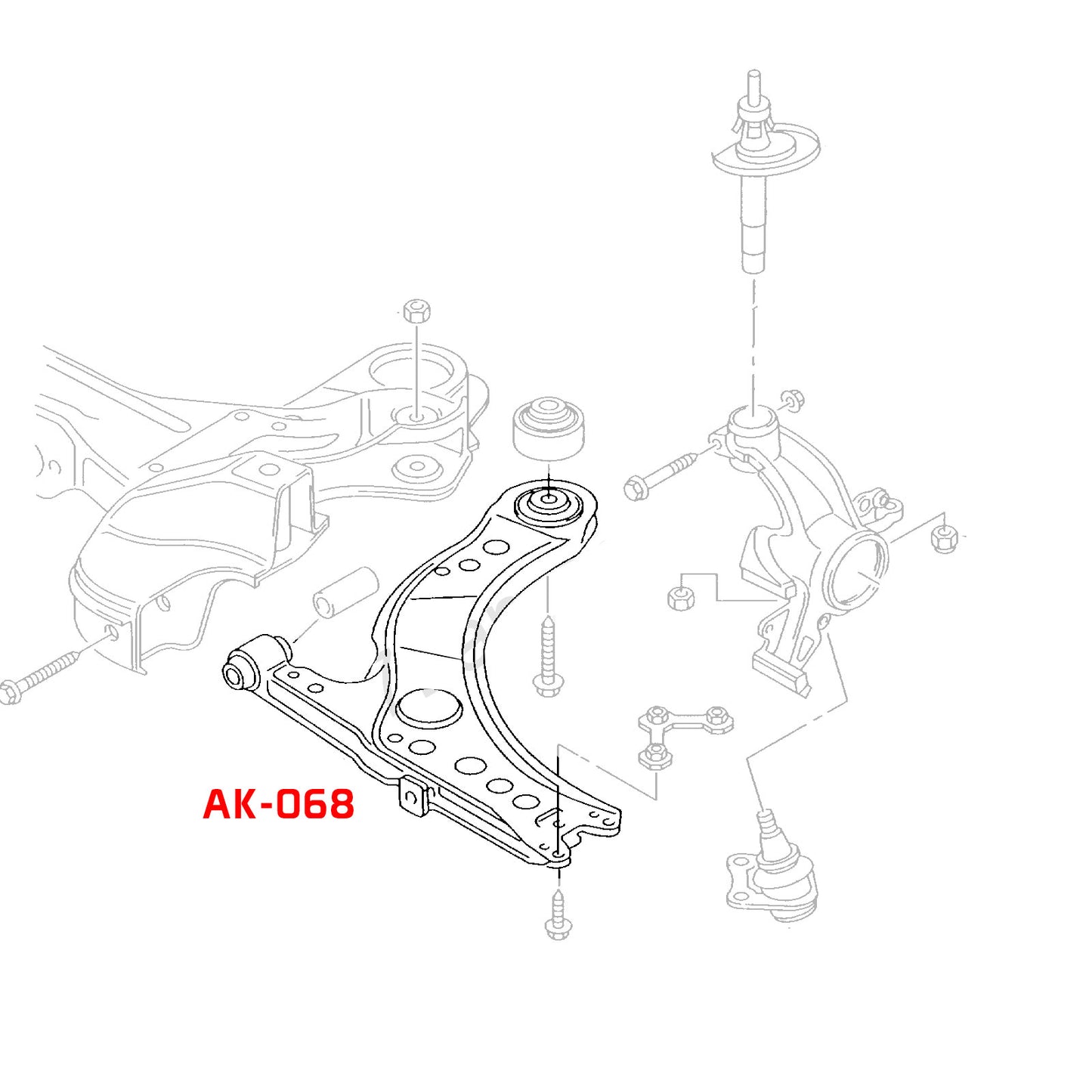 Godspeed 2pc Front Lower Control Arm for FWD Jetta Golf 99.5-05 MK4 Beetle 98-10