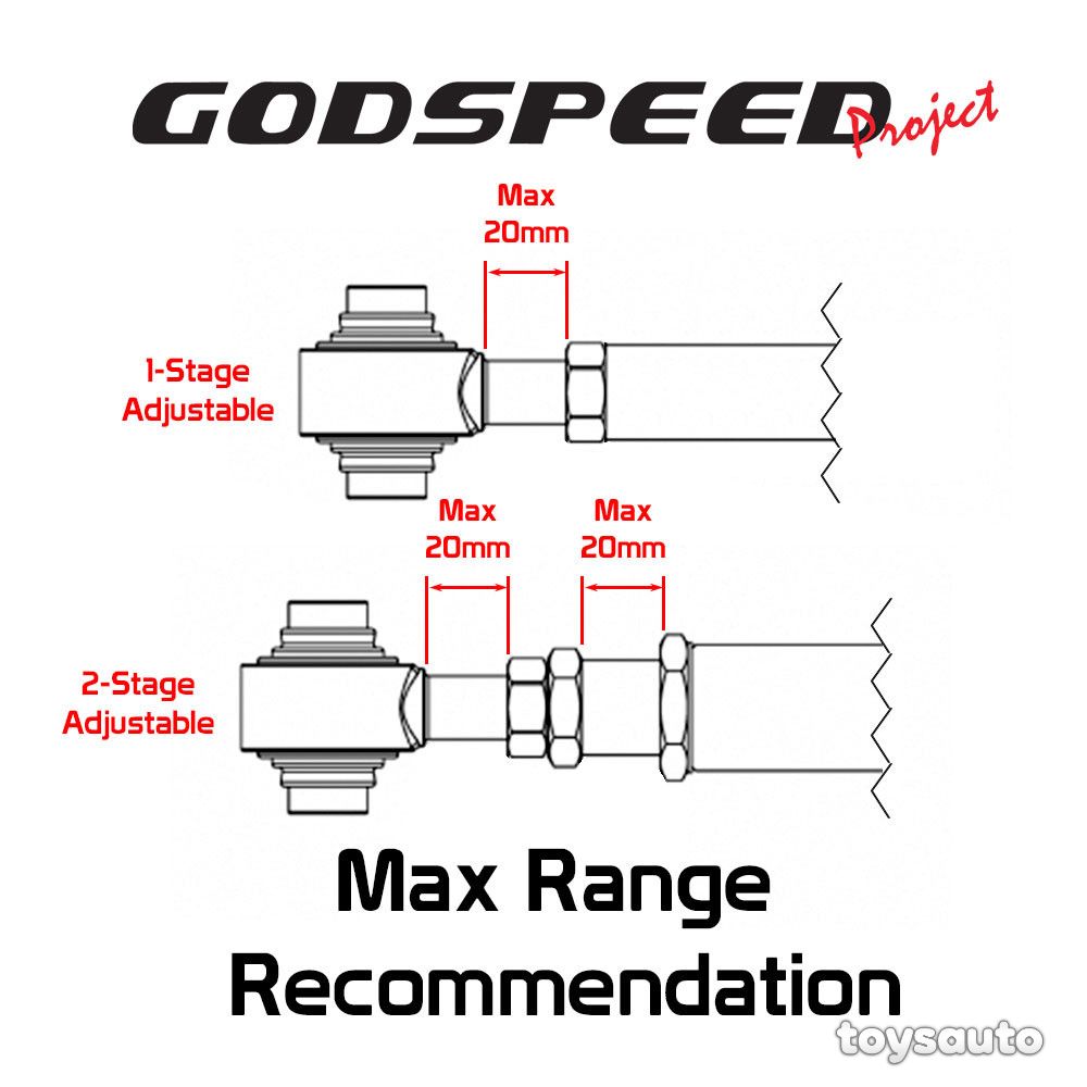 Godspeed 2pc Rear Camber Arm *Spherical Bearing for Honda Civic 16-19, CRV 17-19