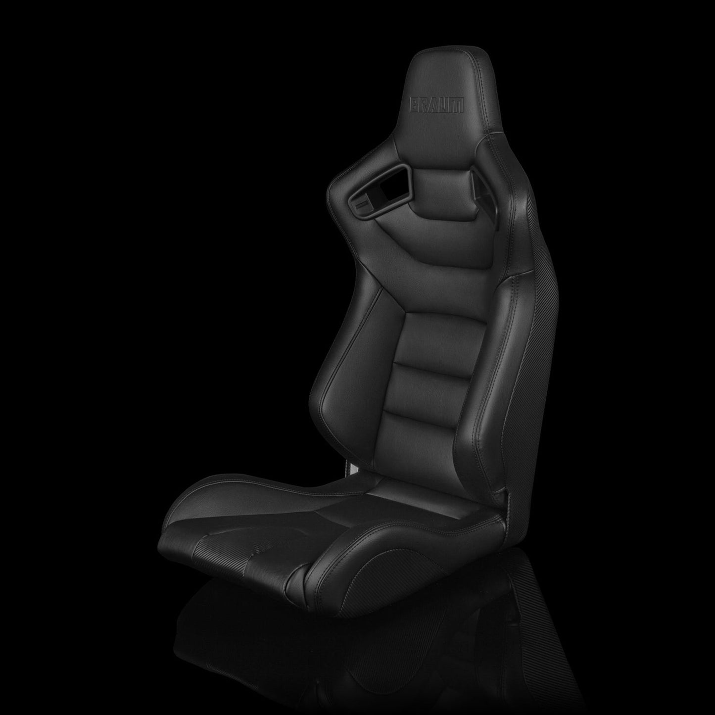 Braum Racing Elite Series Fixed Back Racing Seat Black Leatherette - Single