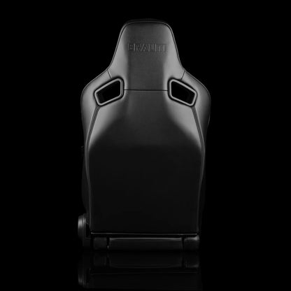 Braum Racing ELITE V2 Series *Low Bolster* (Black PU / Black Polo) Sport Reclinable Seats