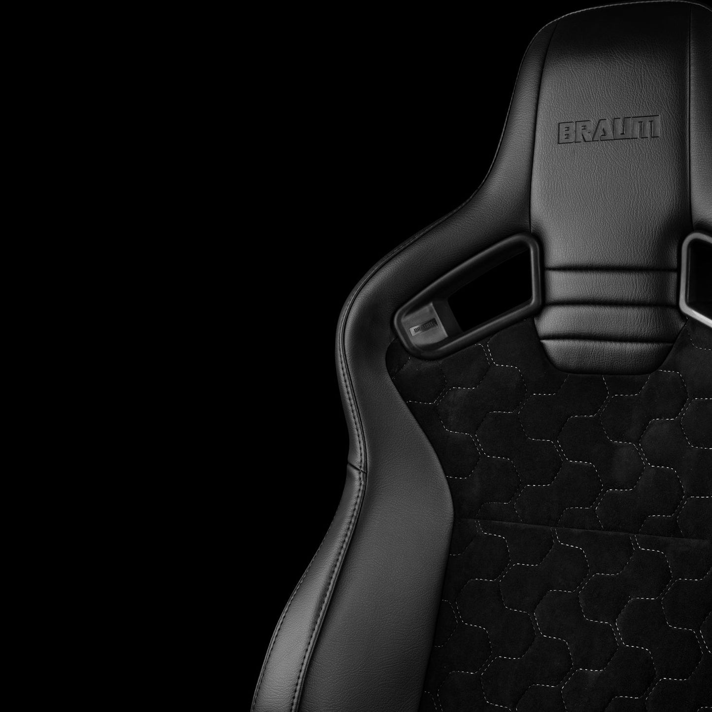 Braum Racing ELITE V2 Series  (Black | Honeycomb | Grey Stitching) Sport Reclinable Seats