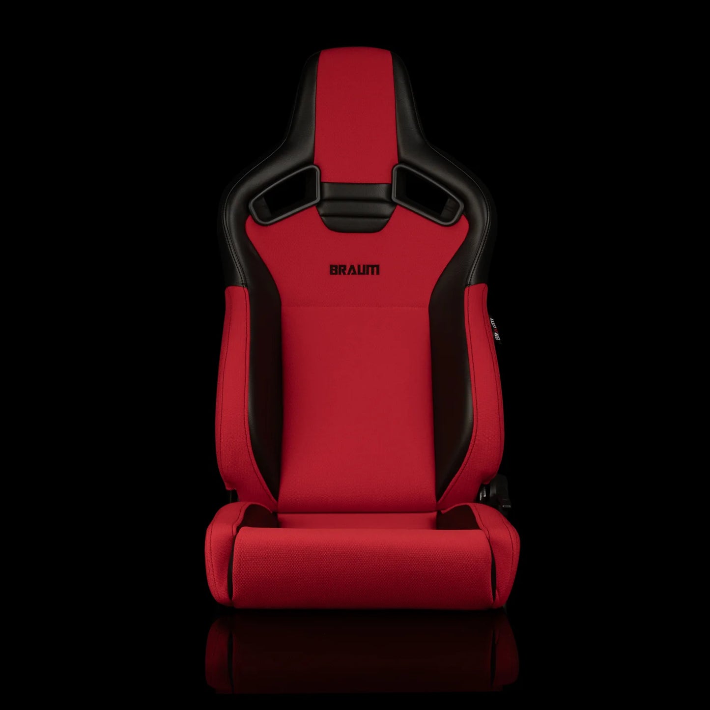 Braum Racing ELITE V2 Series *Low Bolster* (Black PU / Red Jacquard) Sport Reclinable Seats