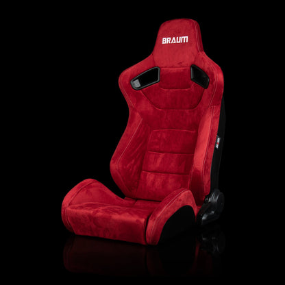 Braum Racing Elite Series Reclining Racing Seats Red Suede - Pair