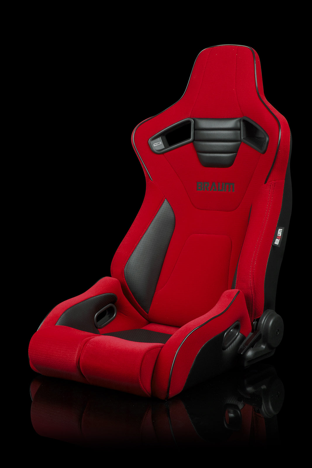 Braum Racing Elite-R Series Reclining Racing Seats  (Red Cloth Black Trim)