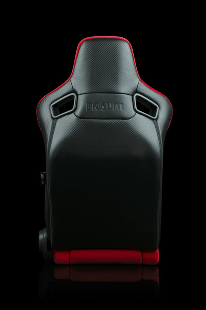 Braum Racing Elite-R Series Reclining Racing Seats  (Red Cloth Black Trim)