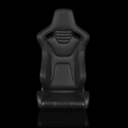 Braum Racing Elite-X Series Fixed Back Racing Seat Black Leatherette - Single