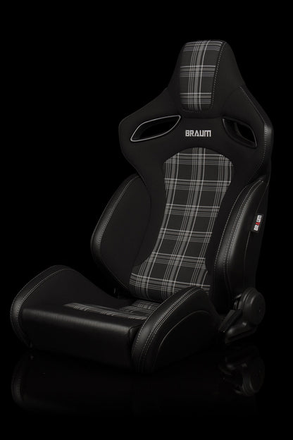 Braum Racing ORUE Series Reclining Racing Seats (Grey Plaid Fabric)