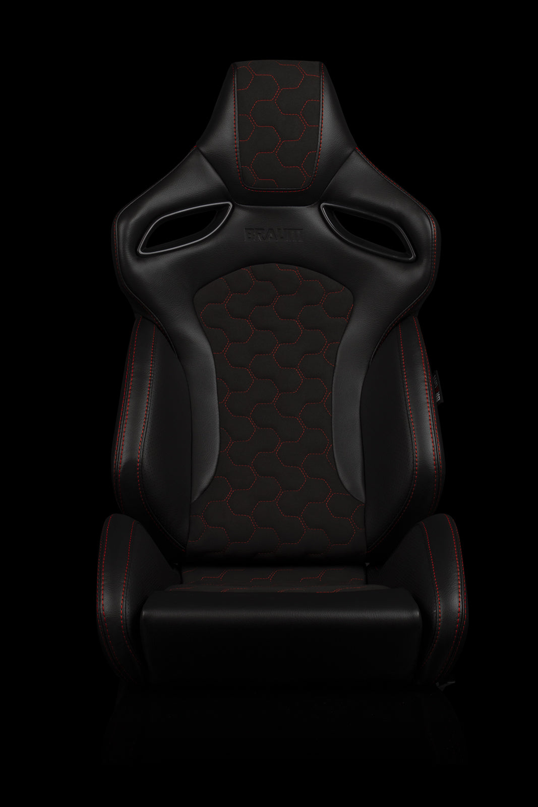 Braum Racing ORUE Series Reclining Racing Seats (Honeycomb Alcantara Red Stitching)