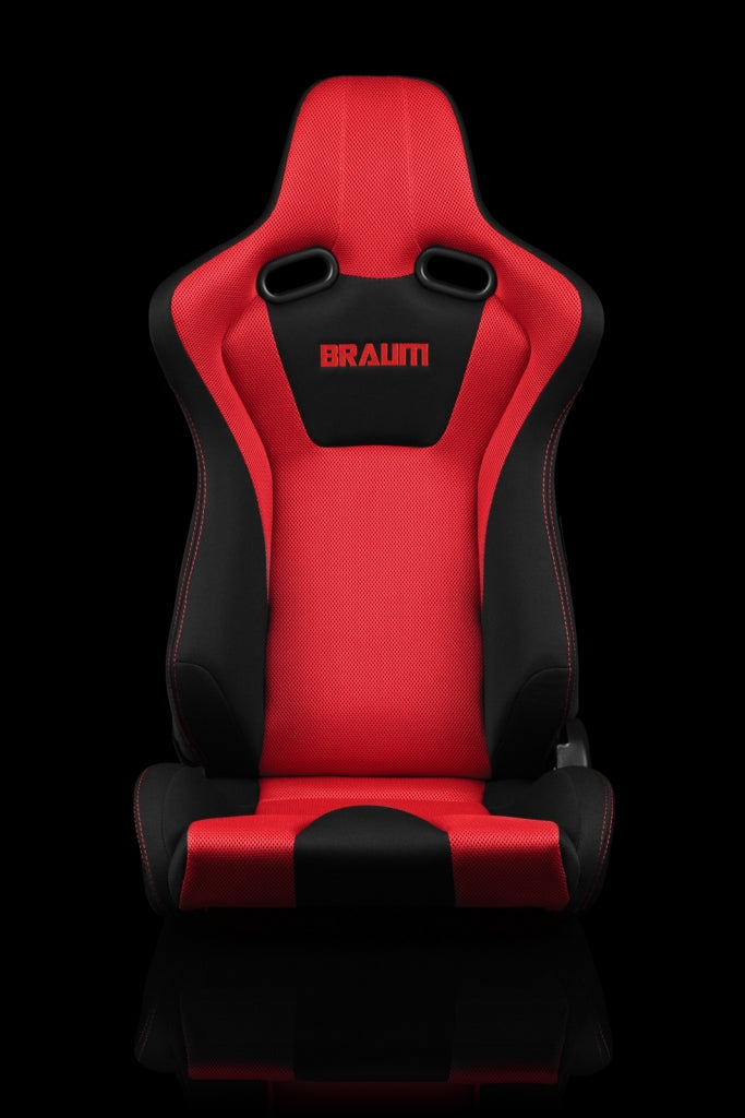 Braum Racing Venom Series Reclining Racing Seats (Red Cloth | Red Stitching)