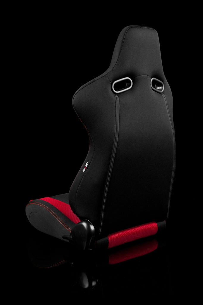 Braum Racing Venom Series Reclining Racing Seats (Red Cloth | Red Stitching)