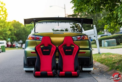 Braum Racing Venom Series Reclining Racing Seats (Red Cloth | Red Stitching)