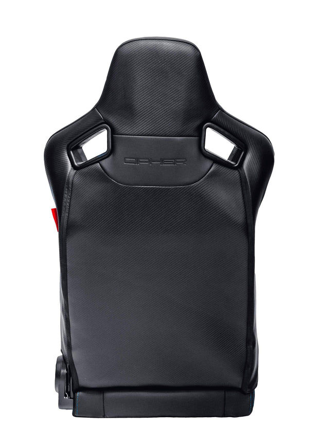 CPA2009 AR-9 Revo Racing Seats Black Leatherette Carbon Fiber with Blue Diamond Stitching - Pair (NEW!)