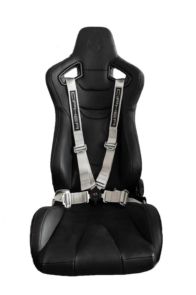 Cipher Racing Silver 4 Point Camlock Racing Harness Set (Sold in Pairs)