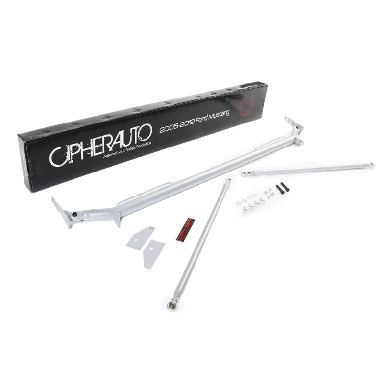 Cipher Racing Harness Bar Silver Powder Coated (1995-2004 Ford Mustang)