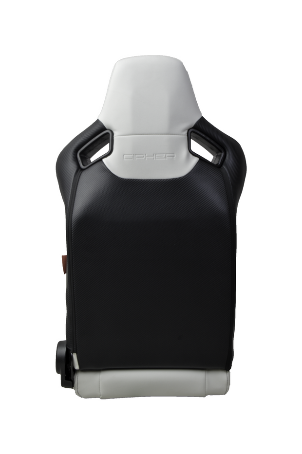 CPA2009PCFWH Cipher Racing Seats Leatherette Carbon Fiber Eggshell White - Pair (NEW)