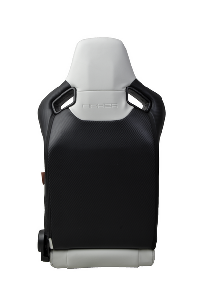 CPA2009PCFWH Cipher Racing Seats Leatherette Carbon Fiber Eggshell White - Pair (NEW)