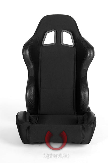 CPA1025 Black Cloth Universal Racing Seats (Sold in Pairs)
