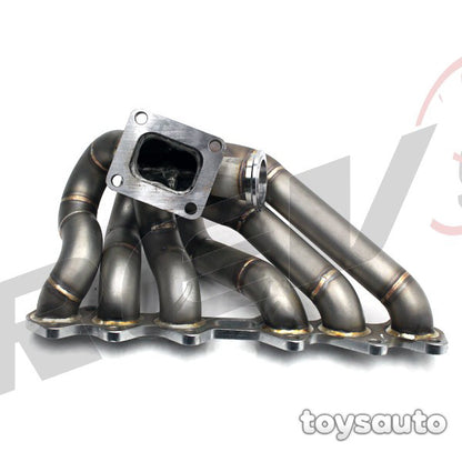 Rev9 HP Equal Length Top Mount T4 Turbo Manifold 50mm Vband WG for Supra 2JZGTE