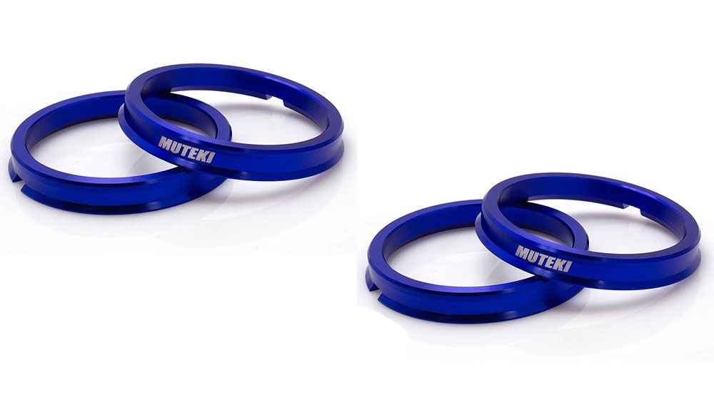 4pc Aluminum Blue Muteki Hub Centric Ring 73-64 & 73-70 S2000, NSX 91-05