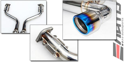 INVIDIA GEMINI Dual Roll Titanium Burnt Tip Catback Exhaust for 350Z Z33 03-08