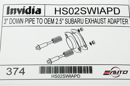 INVIDIA 3" Pipe to 2.5" OEM Exhaust Adapter for WRX STi Legacy Forester