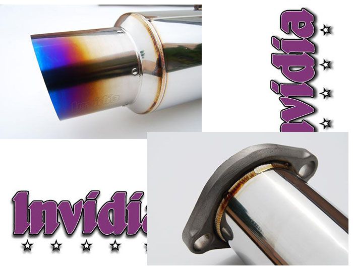 INVIDIA N1 Racing Titanium Burnt Tip Catback Exhaust for Evolution EVO X 08-15
