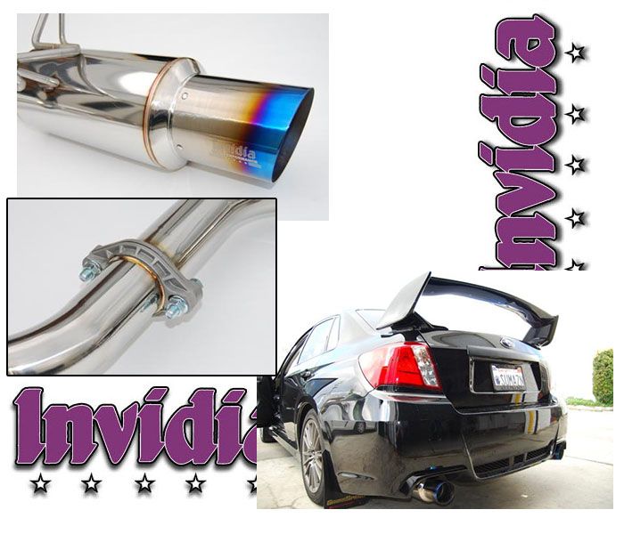 INVIDIA N1 101mm Dual Titanium Burnt Tip Catback Exhaust for WRX STI 08-14 Sedan
