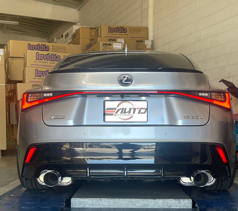 INVIDIA Q300 Titanium Burnt Tip Axle Back Exhaust for Lexus IS300 IS350 V6 21-24