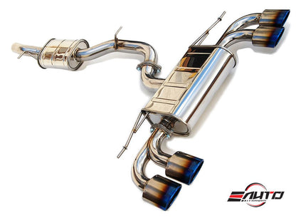 INVIDIA Q300 110mm Quad Oval Titanium Tip Catback Exhaust for Golf R MK7 15-17