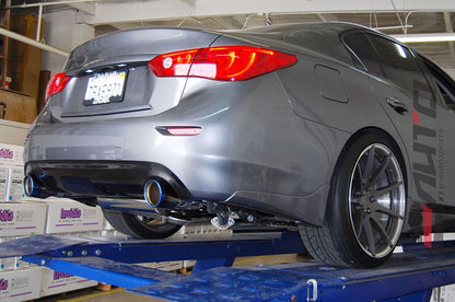 INVIDIA GEMINI Titanium Burnt Roll Tip Catback Exhaust for Q50 3.0t 3.7L 14-23