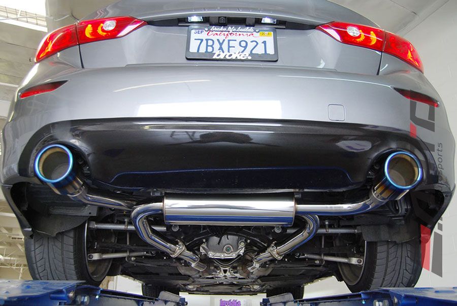 INVIDIA GEMINI Titanium Burnt Roll Tip Catback Exhaust for Q50 3.0t 3.7L 14-23