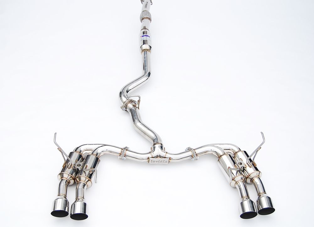 INVIDIA GEMINI R400 Quad Stainless Tip Catback Exhaust for Subaru WRX STi 15-21