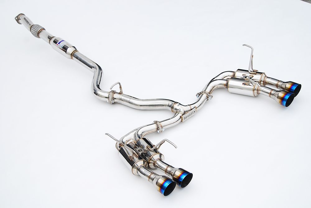 INVIDIA GEMINI R400 Titanium Burnt Tip Catback Exhaust for WRX STi 11-14 *Sedan*