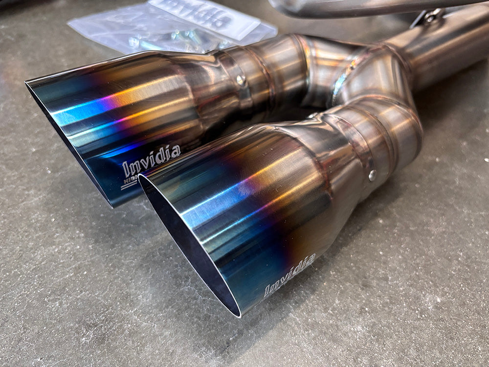 INVIDIA Twin Loop Titanium Tip Catback Exhaust +Resonator WRX 22-25