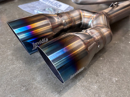 INVIDIA Twin Loop Titanium Tip Catback Exhaust +Resonator WRX 22-25