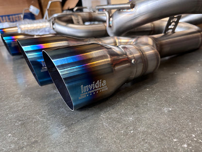 INVIDIA Twin Loop Titanium Tip Catback Exhaust +Resonator WRX 22-25