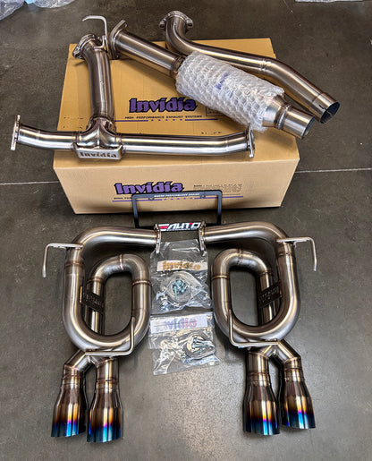 INVIDIA Twin Loop Titanium Tip Catback Exhaust +Resonator WRX 22-25