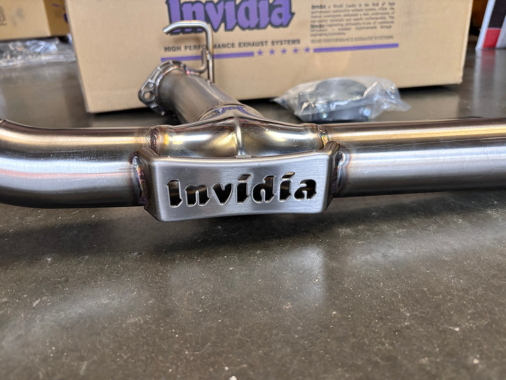 INVIDIA Twin Loop Stainless Tip Catback Exhaust +Resonator WRX 22-26