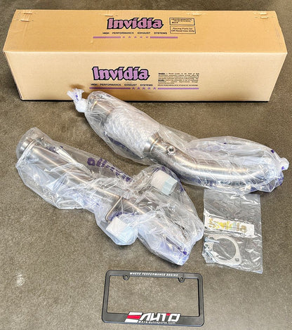 INVIDIA N1 101mm Stainless Tip Catback Exhaust Prelude Base 97-01 BB6 + Silencer