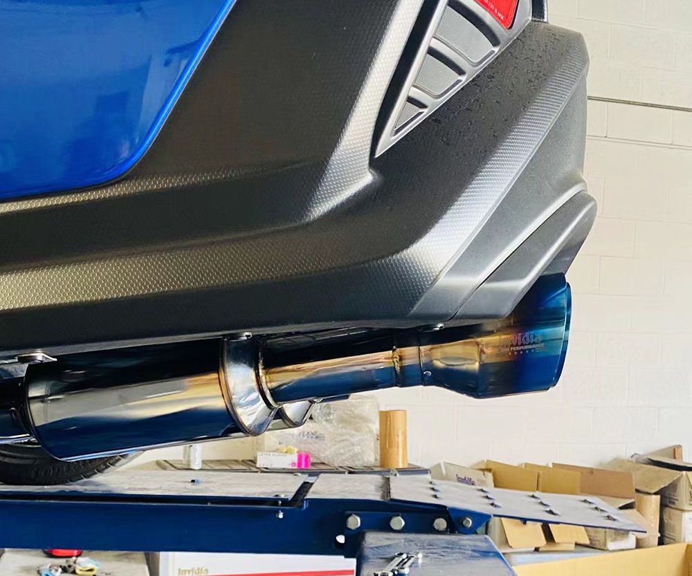 INVIDIA GEMINI R400 Quad Titanium Burnt Tip Catback Exhaust for Subaru WRX 22-25