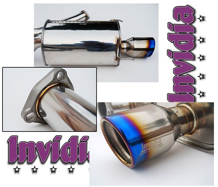 INVIDIA Q300 110mm Rolled Titanium Tip Catback Exhaust Prelude *Base* 97-01 BB6