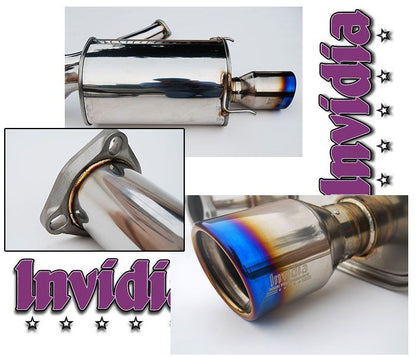 INVIDIA Q300 110mm Rolled Titanium Tip Catback Exhaust Prelude *Base* 97-01 BB6