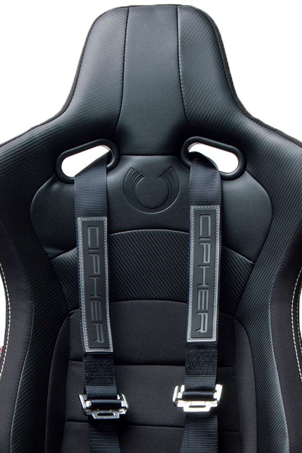 Cipher Racing Black 5 Point 3 Inches Release Racing Harness w/ Snap Hook & Eye Bolts (Sold in Single)