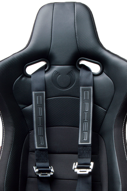 Cipher Racing Black 5 Point 3 Inches Release Racing Harness w/ Snap Hook & Eye Bolts (Sold in Single)