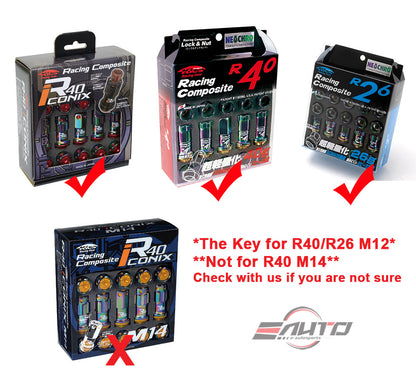 #11-#15 Kics Project R40 Iconix/R26/Rays 17Hex Key Adapter M12 *12x1.5/12x1.25 only*