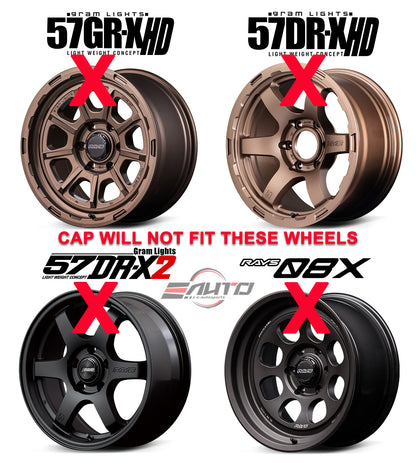 4x Rays LPS Center Cap BK/Red *6x139.7 57Trans-X 57CR-X 57DR-X TE37XT TE37Large