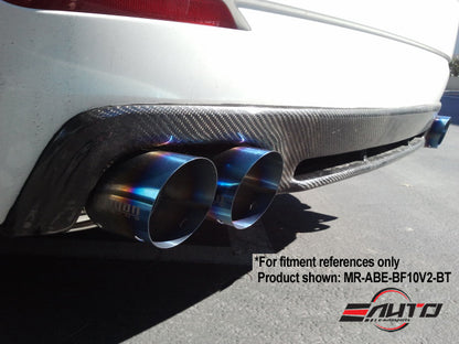MEGAN 3.5" Quad Titanium Burnt Tip Axleback Exhaust - BMW F10 535i 11-16 RWD