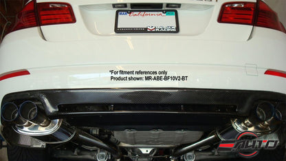 MEGAN 3.5" Quad Titanium Burnt Tip Axleback Exhaust - BMW F10 535i 11-16 RWD
